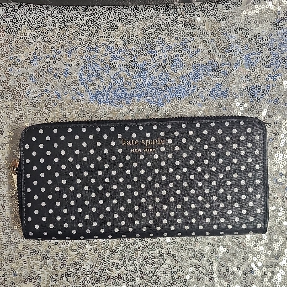 Kate Spade Black Polka Dot Wallet
